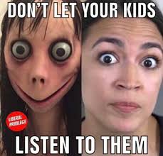 Image result for alexandra ocasio cortez momo meme