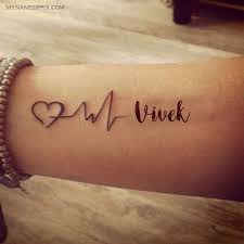 Write Name On Love Heartbeat Tattoo Image Name Tattoo On Hand Couple Name Tattoos Heartbeat Tattoo