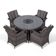Huge sale on black rattan now on. Arizona 120cm Round 4 Seater Rattan Dining Set With Drinks Cooler Grey