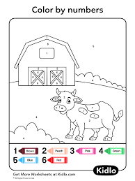 color by numbers animals worksheet 40 kidlo com