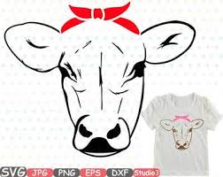 Download Cow Head Whit Bandana Silhouette Svg Clipart Cowboy Western Farm Milk 772s