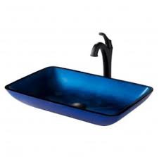 tempered glass sink, solid brass faucet