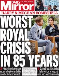 Meghan markle and prince harry have welcomed a daughter to the world. Newspaper Headlines Palace Reeling Over Meghan And Harry Bombshell Interview Bbc News