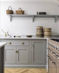Similar Color Is Edgecomb Gray Or Charleston Gray By Benjamin Moore Or Manor House Gray By Farrow A Kitchen Renovation Grey Shaker Kitchen Devol Kitchens