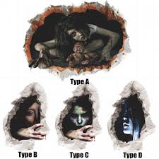 Maybe you would like to learn more about one of these? 60x45cm 4 Types 3d Scary Halloween Wall Sticker Decals Party Decoration Wall Art Decals