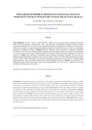 Biologi jurnal penelitian callophylum jurnal penelitian kualitatif jurnal penelitian kesehatan jurnal penelitian koperasi jurnal penelitian keperawatan jurnal penelitian komunikasi jurnal penelitian kesehatan pencernaan jurnal. Pdf Pengaruh Pendidikan Kesehatan Personal Hygiene Terhadap Tingkat Pengetahuan Dan Sikap Masyarakat