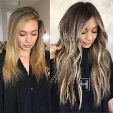 Before After W Habit Hand Tied Extensions Dark Blonde Hair Hair Extensions Before And After Brunette To Blonde