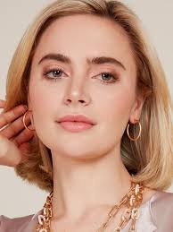 Natasha Gold Metal Open Hoop Earrings