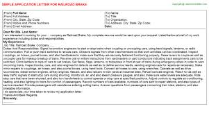 Railroad Sales Application Letters Examples