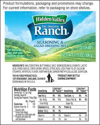 Seasoning Salad Dressing Mix Shaker Nutritional Facts Salad Dressing Ranch Seasoning Seasonings