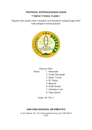Proposal Kewirausahaan Usaha Tempat Pensil Flanel