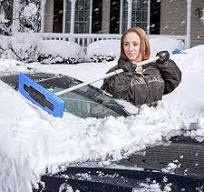 Snow Joe 18" Telescoping Snow Broom & Ice Scraper for Car Windows,  No-Scratch Foam Brush - Long and Extendable Ice Removal Tool for Window and  ...