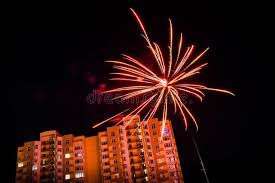 Fireworks In Red Colors Against A Black Sky And A Multi Storey Building Sponsored Affiliate Paid Red Black In 2020 Multi Storey Building Fireworks Red Color
