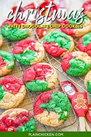 Make this christmas fun and exciting, by baking colorful and cute cookies in your very own kitchen. Christmas White Chocolate Chip Cookies Plain Chicken