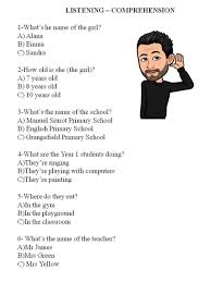 Reading comprehension just the right size: Listening Comprehension Year 2 All About Us Worksheet