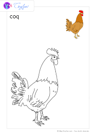 pdf dessin a colorier animaux de la ferme imprimer animals rooster coloriages costumes chat bricolage