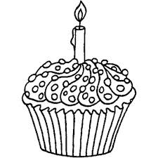Birthday cakes are often layer cakes with frosting served with small lit candles on top representing the celebrant's age. Cupcake With Candle Drawing Candle Drawing Cupcake Drawing Drawing Images