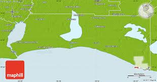 Physical Map of Cameron Parish