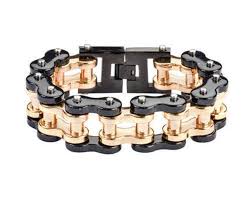 Black And Gold Motorcycle Chain Men S Stainless Steel Thick Black Gold Bike Chain Bracelet Etsy Bike Chain Bracelet Motorcycle Chain Bracelet Motorcycle Chain