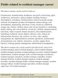 assistant residential manager resume
