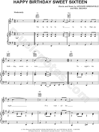 Yes, sweetest of happy 16th birthday messages for your sweet sixteen. Neil Sedaka Happy Birthday Sweet Sixteen Sheet Music In G Major Transposable Download Print Sku Mn0067145