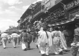 Scene at a Street on Independence Day ...