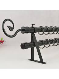 Black wrought iron curtain rods. 7 8 Black Wrought Iron Double Curtain Rod Set With Tail Finial Custom Length Cheery Curtains