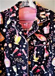 Nick Nora Womens Flannel Pajama Set Size Medium New Years Eve Champagne Party Womens Flannel Pajamas Flannel Pajama Sets Pajama Set