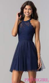 Image Of High-neck Short Halter Party Dress For Homecoming Style Lp-27125 Front Image Halter Party Dress Winter Formal Dresses Short Homecoming Dresses Short