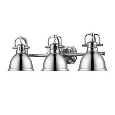 Golden Lighting Duncan Chrome Three Light Vanity Fixture Bellacor