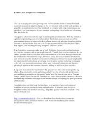 Business Plan Template Free Restaurant