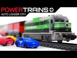 Powertrains 41389 Auto Loader City Railway With Train 4 Cars Toys Video For Children Toy Car Train Car Train