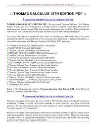 We cannot guarantee that thomas calculus book is in the library. 289626963 Thomas Calculus 12th Edition Pdf Multivariable Calculus E Books