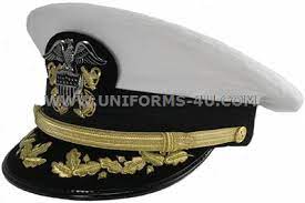U S Navy Captain Commander White Combination Cap