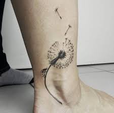 Cute dandelion tattoo on foot. 150 Meaningful Dandelion Tattoo Ideas
