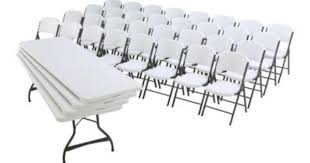 Lifetime 36 Piece White Outdoor Safe Stackable Folding Table Set 80410 The Home Depot Table And Bench Set Garden Furniture Sets Commercial Office Furniture