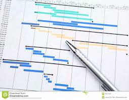 Project Management With Gantt Chart Stock Image Image Of