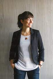 Casual Business Woman In White T Shirt And Black Blazer By Nabi Tang