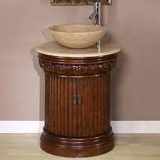 Renovators supply talula corner glass wall mounted sink round shape wall hung bathroom vessel sink crystal clear tempered glass console with chrome faucet, pop up sink drain and towel bar combo. 24 Inch Small Pedestal Bath Vanity With Vessel Sink