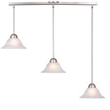 Mark from m.t.r electrics shows you how to safety install a new pendant light fititng in your home. Da Vinci 3l Brushed Nickel Linear Chandelier Island Pendant Light Fixture 39 75 In W X 16 63 In H X 9 75 In D Overstock 20907197