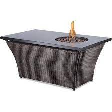 Many units have flat surfaces and trim that can act as table space to hold drinks and snacks. Endless Summer Rectangular Lp Gas Outdoor Fire Pit Lowe S Canada