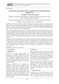 Reporting an accident at work. Pdf Study On The Impact Of Accidents On Construction Projects