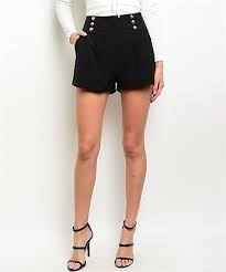 Black Pleated Dress Shorts Button Front Pleated Dress Short Black Pleated Dress Dressy Shorts