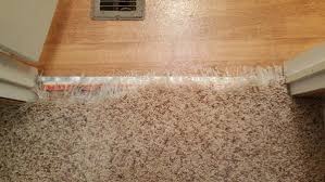 Out of all the carpet options out there, carpet tile is the easiest to install, the the fact is, carpet tile is more versatile than broadloom, and you might find it better suited for your comfy space. Repairing Shredded Carpet To Tile Transition Doityourself Com Community Forums