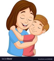 Cartoon Happy Mother Hugging Her Son Vector Image On Vectorstock In 2020 Cartoon Monkey Bunny Baby Shower Mommy And Son