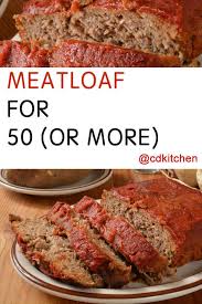The shape of the loaf, the oven temperature, how brown you want the crust, what vegetables have been added to the meatloaf to keep it moist while cooking, and so on. Meatloaf For 50 Or More Recipe Cdkitchen Com