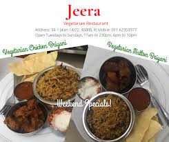 The dishes are made using the freshest vegetables and ingredients, generally from closeby organic farms. Jeera Vegetarian Restaurant Home Petaling Jaya Malaysia Menu Prices Restaurant Reviews Facebook