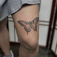Timeless Tattoo Piercing On Instagram Butterfly Done By Jamiegenetattoos Butterfl Butterfly Leg Tattoos Timeless Tattoo Small Tattoos For Guys