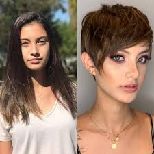 15 Of The Best Before And After Short Hairstyle Photos Long To Short Hair Thick Hair Styles Cool Short Hairstyles