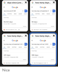 Thank you for your feedback! G Days Since June X G How Many Days X Google Google Days Since June 20 1829 X How Many Days Until September 21 X News Images All Shopping Images Videos All